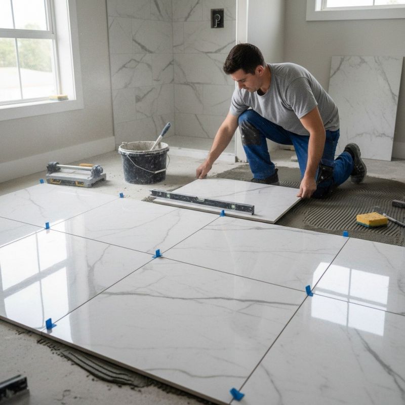 Marble Tile Floor Installation